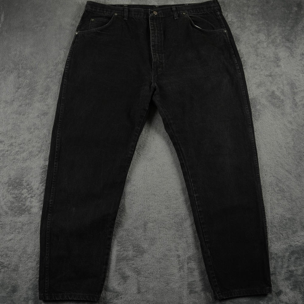 Vintage Wrangler Jeans Mens 40x29 Black Straight Leg Denim Made in USA Y2K - Picture 2 of 9